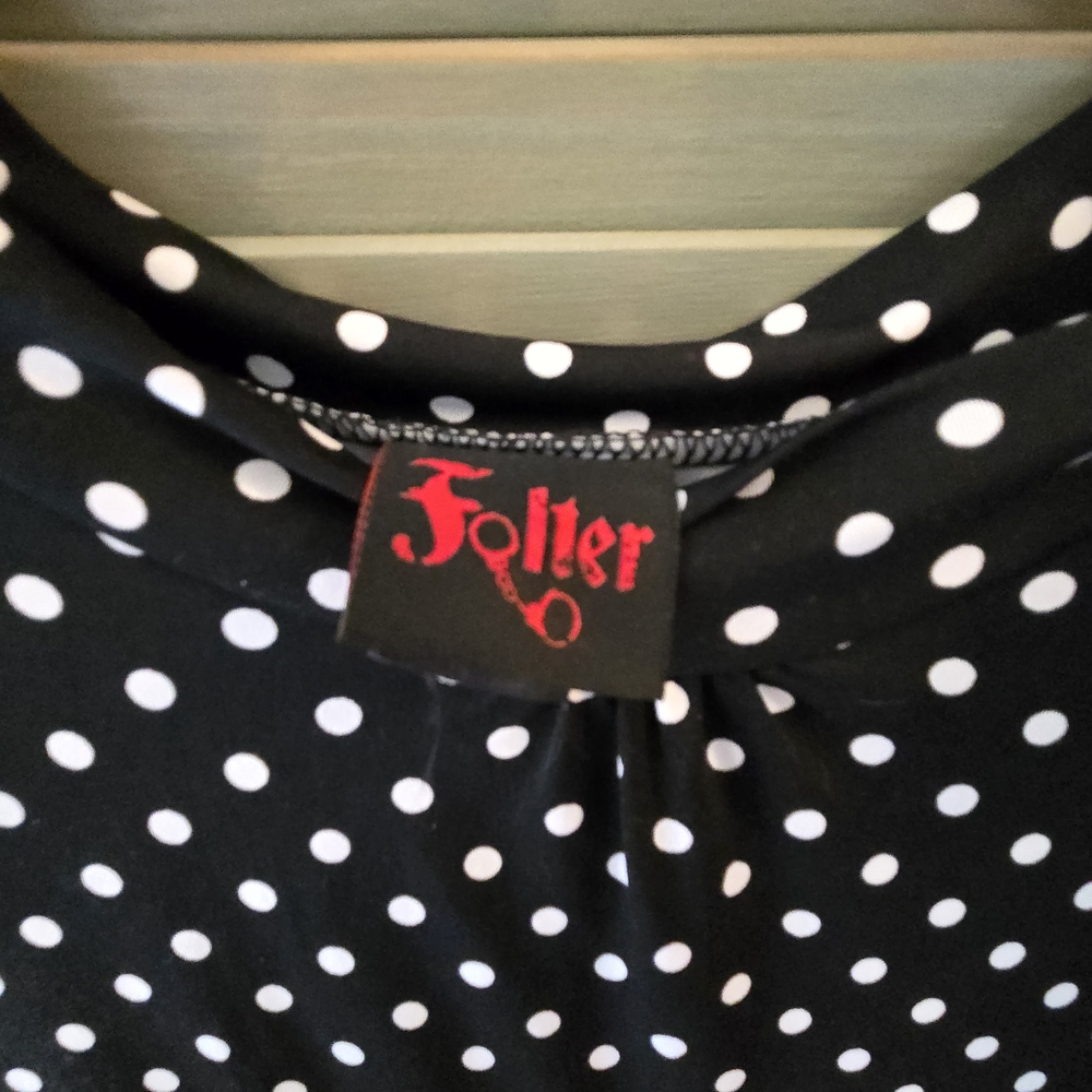 Black Polka Dot Dress with White Dots - Picture 2 of 4